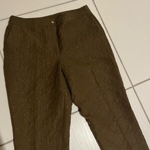 Donna Karan Textured Olive Pants